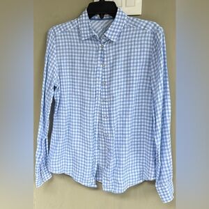 • Massimo Dutti • Blue Checkered Linen Women's Shirt